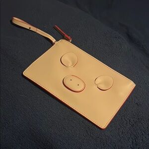 Cream Pig Face Wristlet